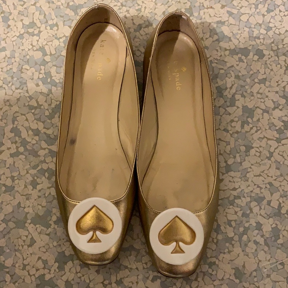 Kate Spade Gold Spade Flats